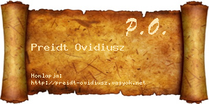 Preidt Ovidiusz névjegykártya